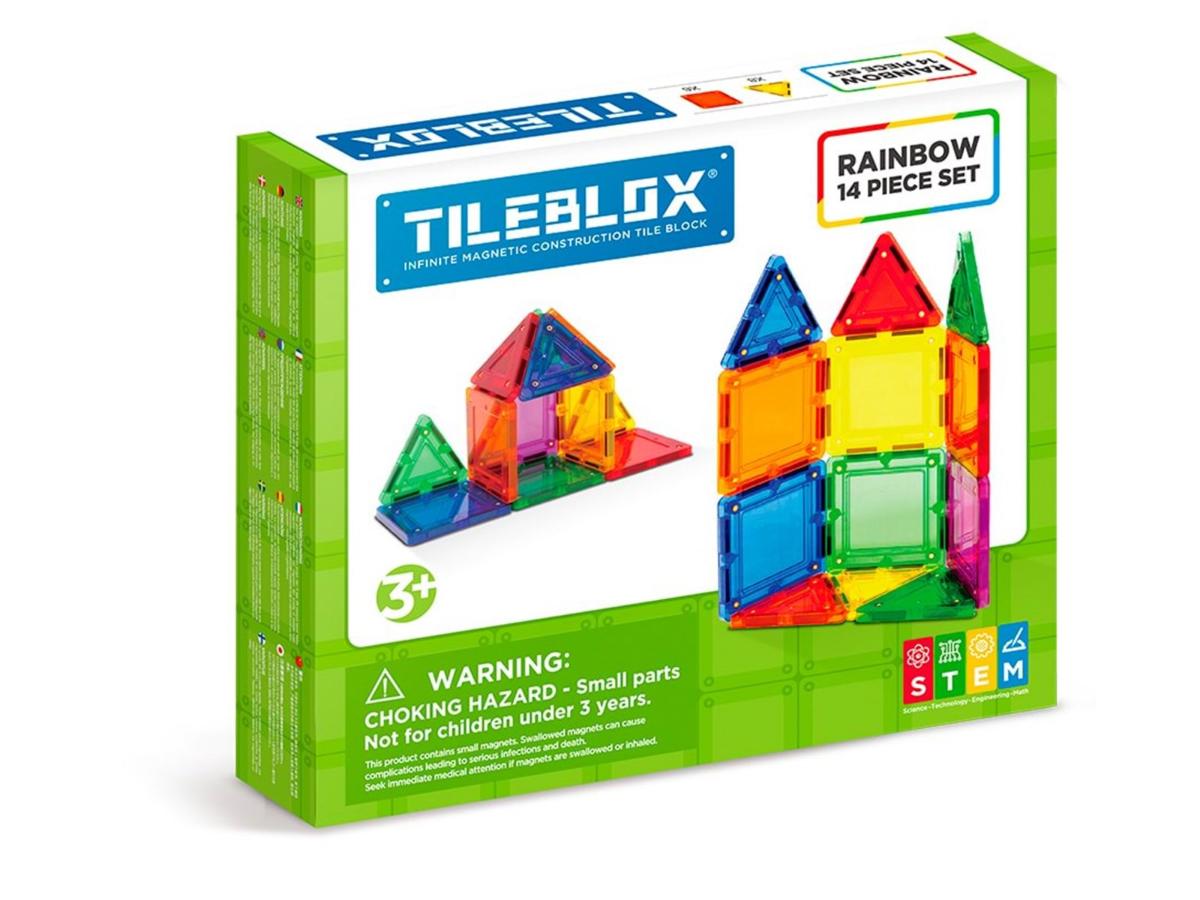 Tileblox Rainbow 14 pcs set - Kolorowy zestaw zabawek magnetycznych