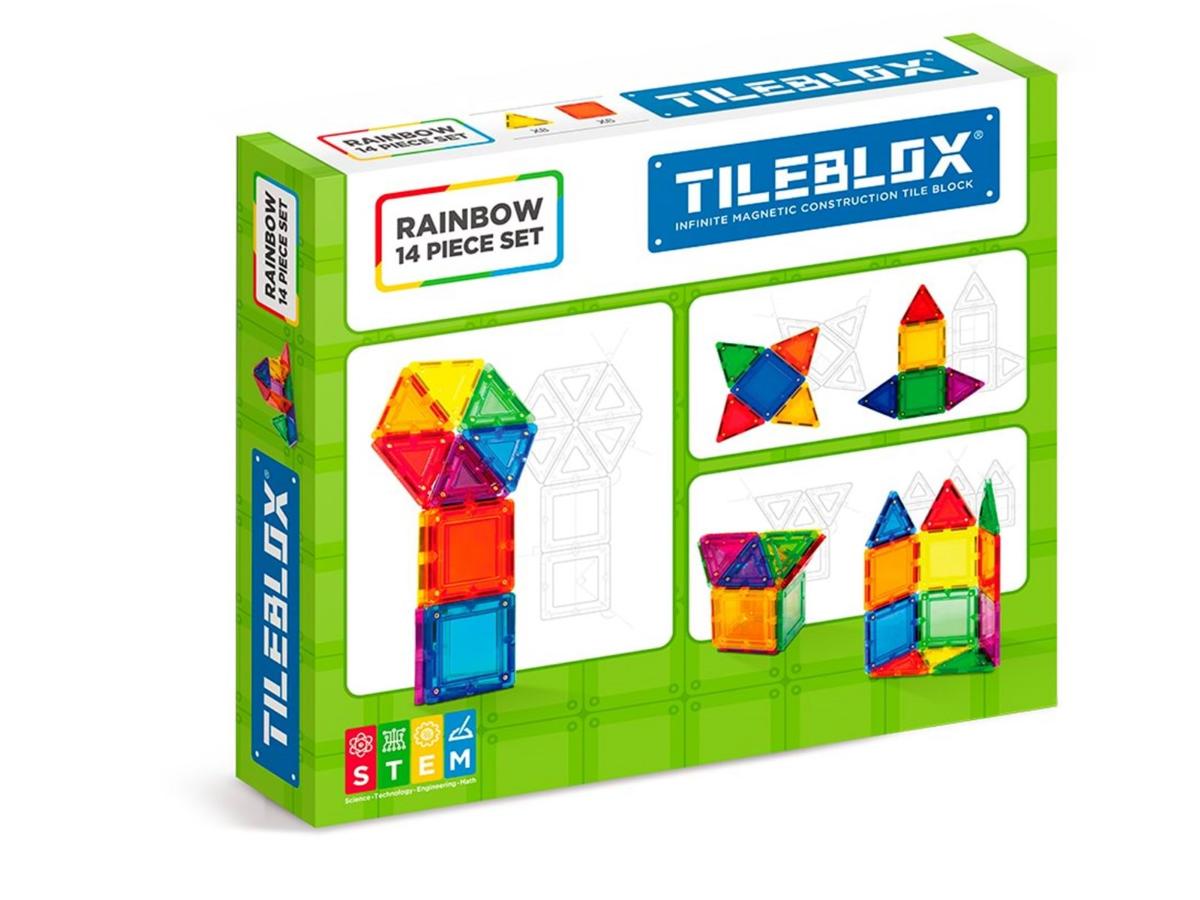 Tileblox Rainbow 14 pcs set - Kolorowy zestaw zabawek magnetycznych - obrazek 2