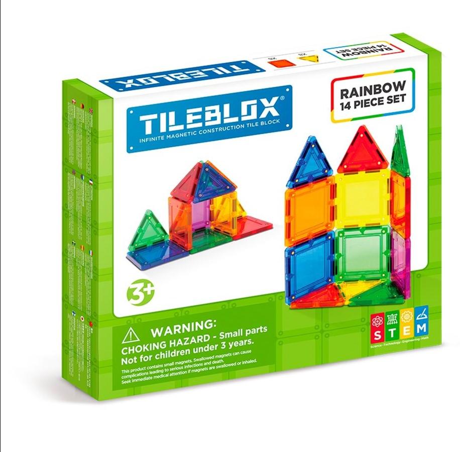 Tileblox Rainbow 14 pcs set - Kolorowy zestaw zabawek magnetycznych - obrazek 3