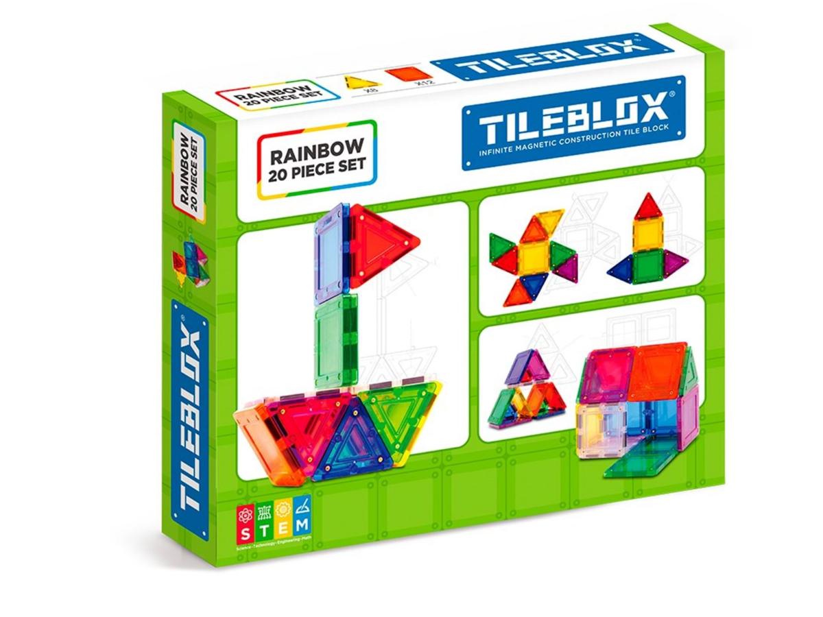 Tileblox Rainbow - Zestaw 20 kolorowych klocków magnetycznych - obrazek 2