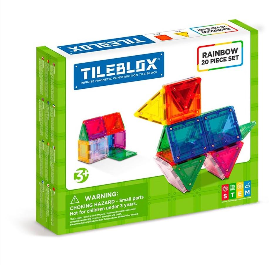 Tileblox Rainbow - Zestaw 20 kolorowych klocków magnetycznych - obrazek 3