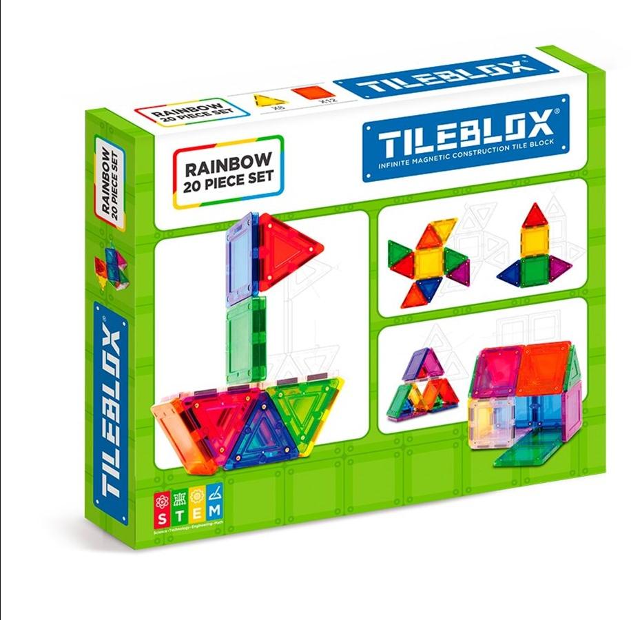 Tileblox Rainbow - Zestaw 20 kolorowych klocków magnetycznych - obrazek 4