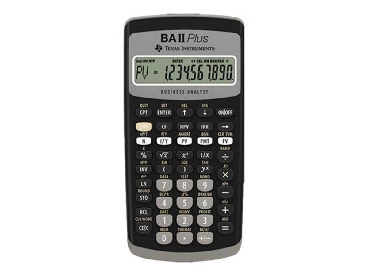 Texas Instruments BA II Plus - Kalkulator finansowy z funkcjami TVM