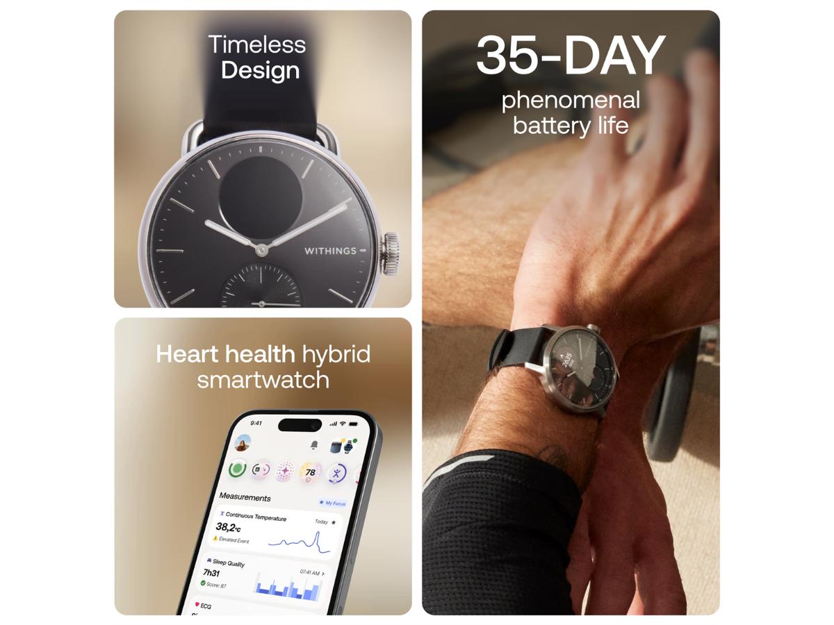 Withings Scanwatch 2 - Hybrydowy smartwatch z długą żywotnością - obrazek 4