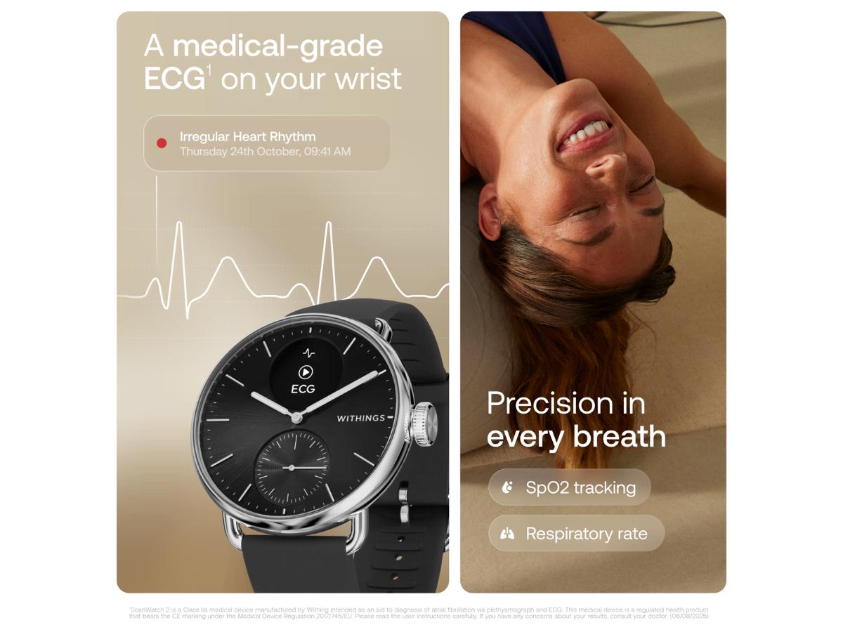 Withings Scanwatch 2 - Hybrydowy smartwatch z długą żywotnością - obrazek 5