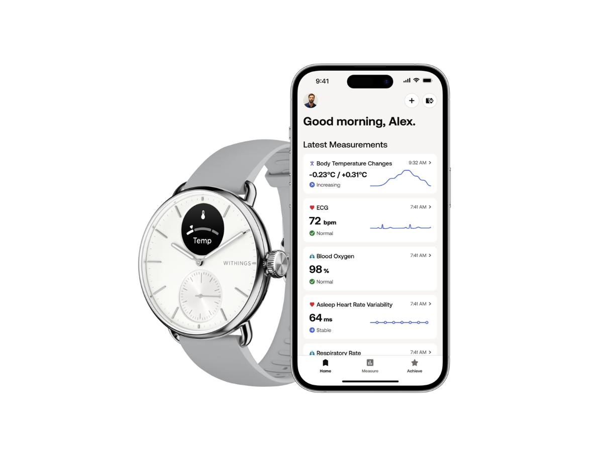 Withings Scanwatch 2 - Hybrydowy smartwatch z funkcjami zdrowotnymi - obrazek 2