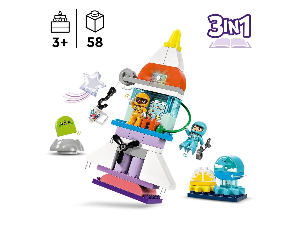 LEGO DUPLO 10422 3in1 Space Shuttle Adventure - Kreatywna zabawa - obrazek 2