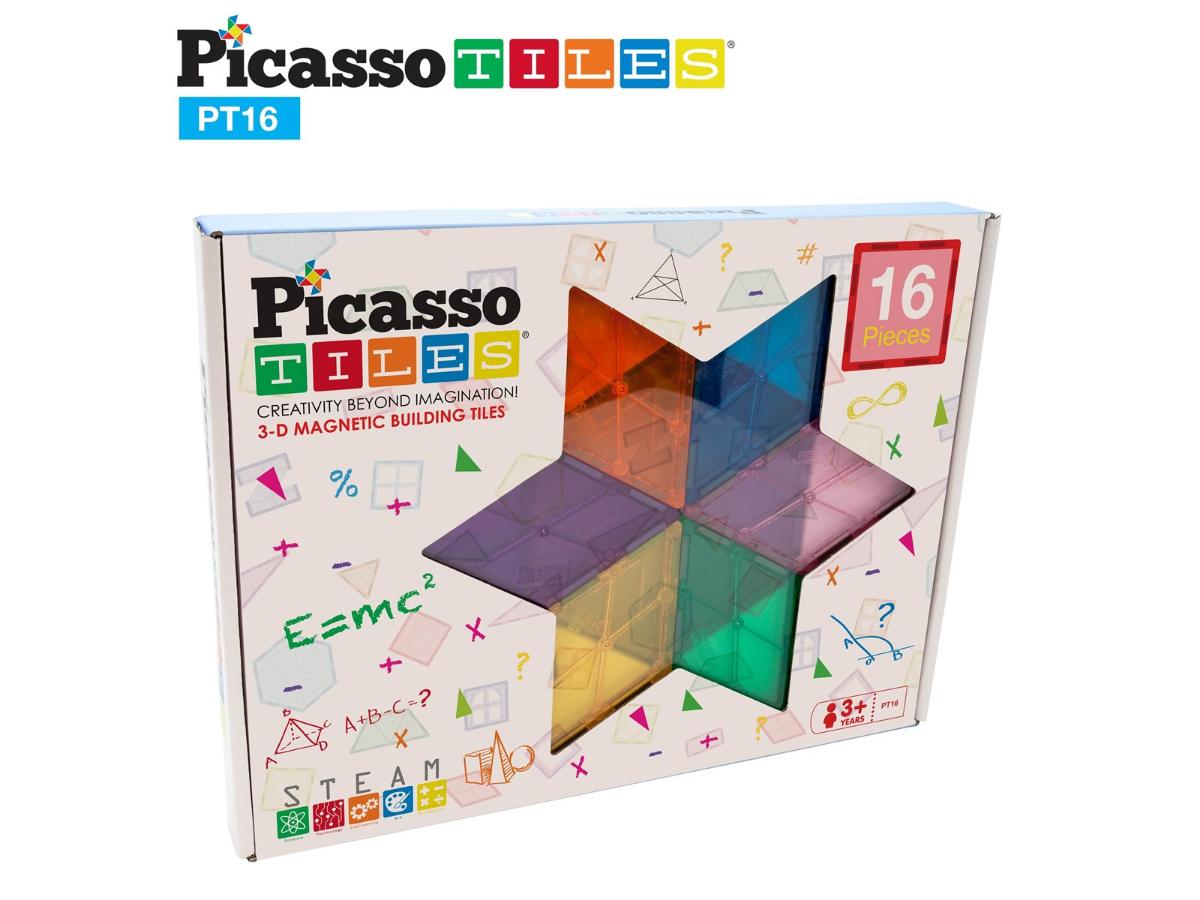 PicassoTiles 16-elementowy Magnetyczne Klocki - Kreatywna zabawa dla dzieci - obrazek 2