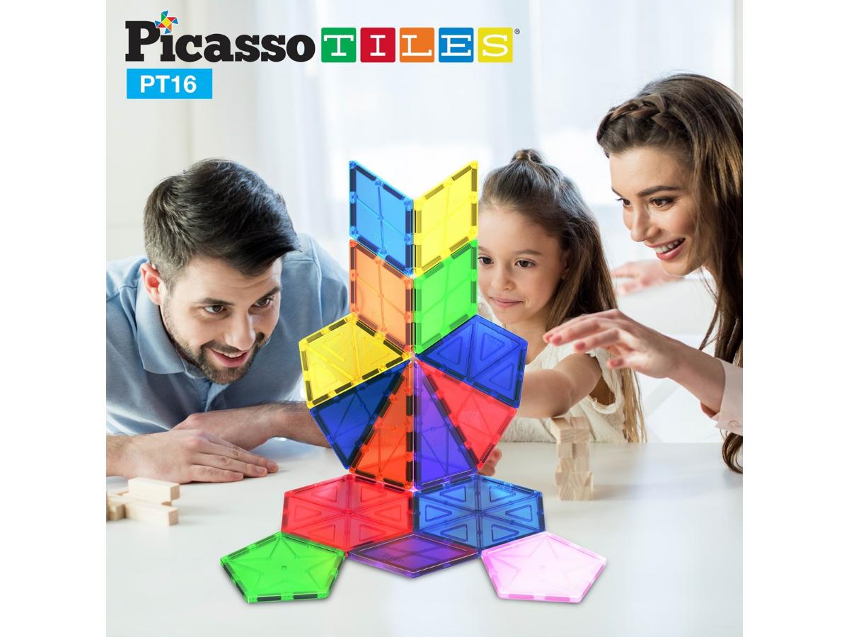 PicassoTiles 16-elementowy Magnetyczne Klocki - Kreatywna zabawa dla dzieci - obrazek 3
