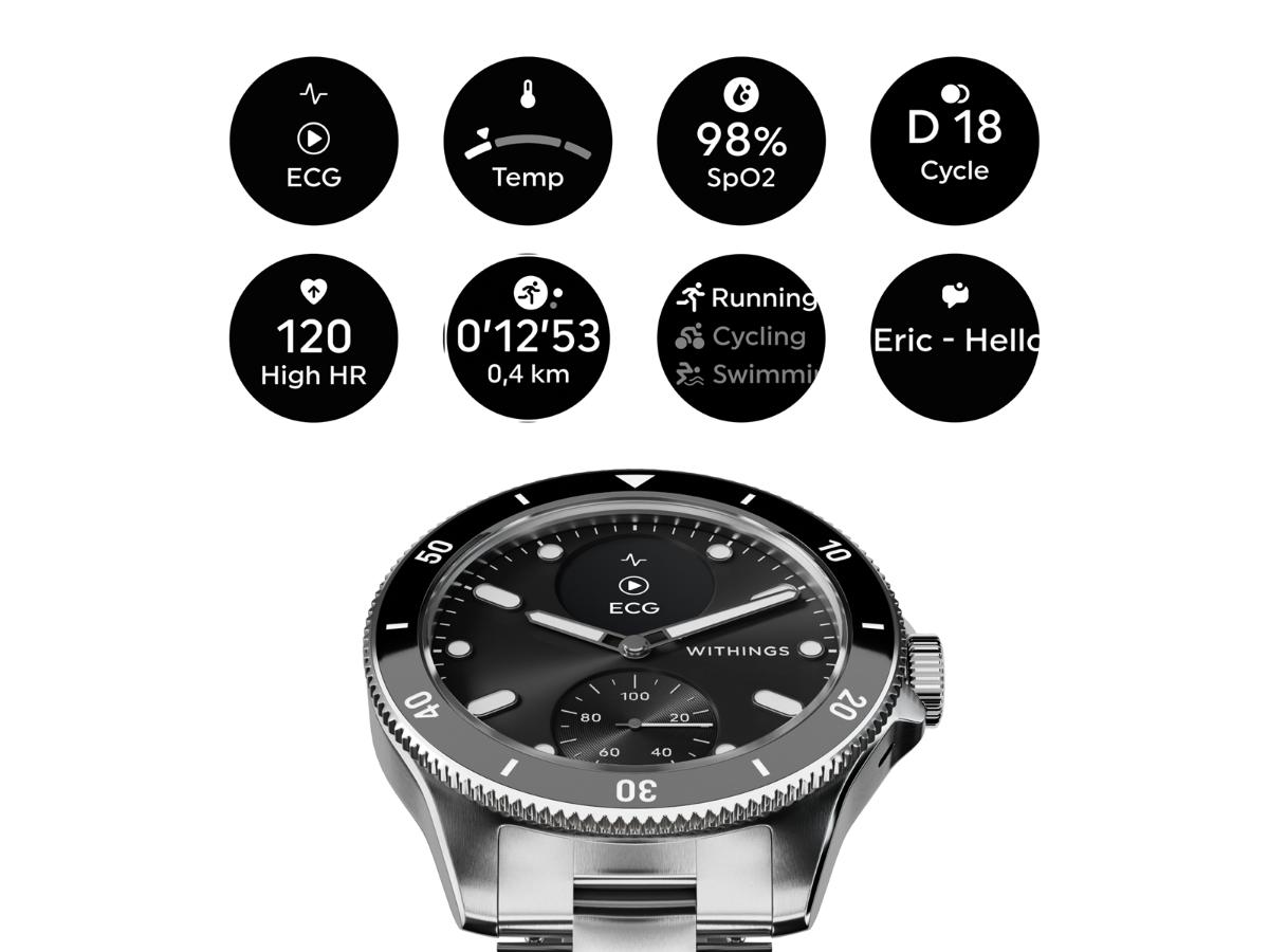 Withings Scanwatch Nova 42mm - Luksusowy smartwatch z EKG - obrazek 4