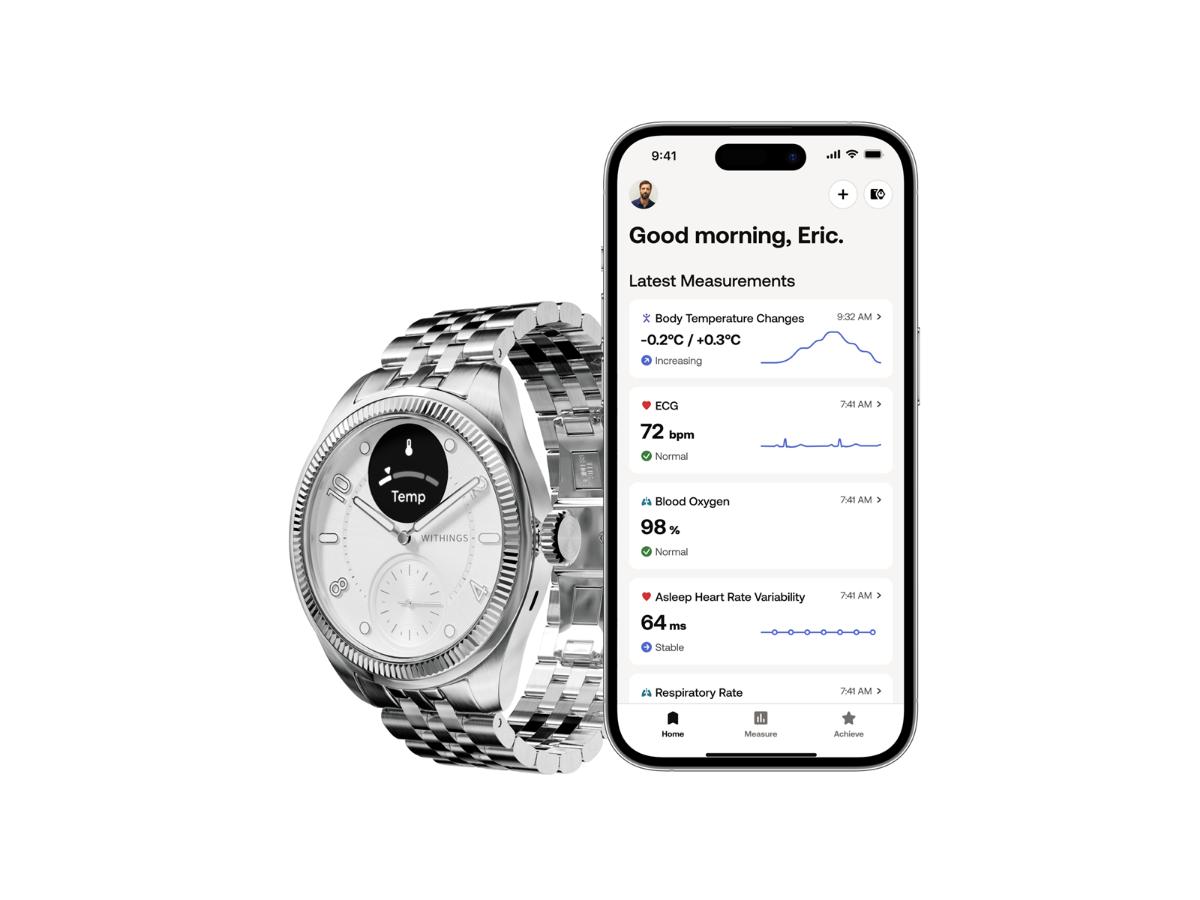 Withings ScanWatch Nova Brilliant Edition - Elegancki zegarek hybrydowy - obrazek 5