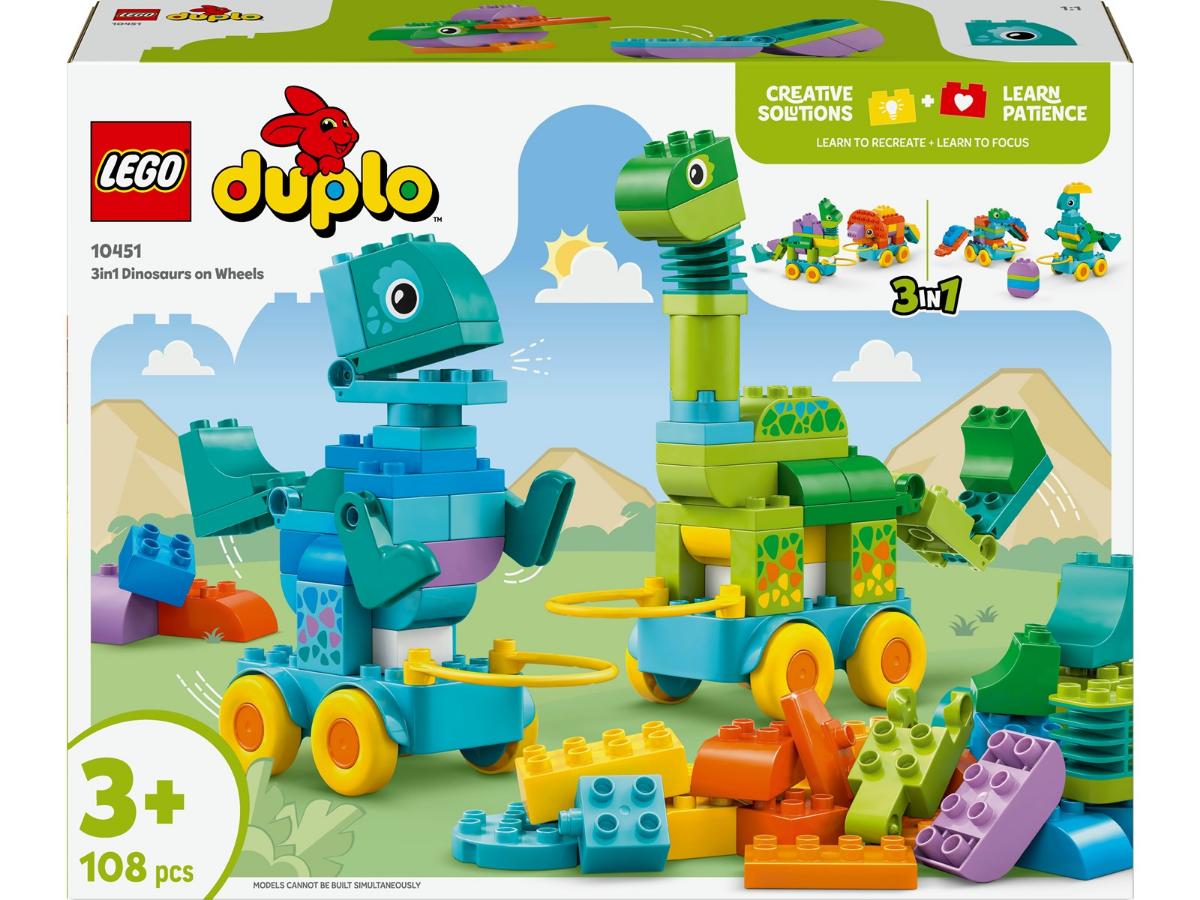 LEGO DUPLO 10451 Dinozaury na kółkach - Kreatywna zabawa dla dzieci