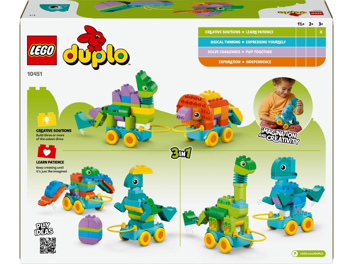 LEGO DUPLO 10451 Dinozaury na kółkach - Kreatywna zabawa dla dzieci - obrazek 3