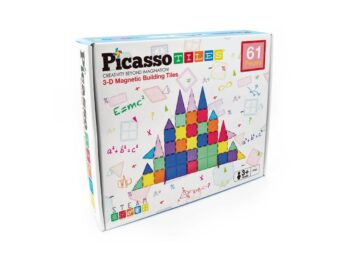 PicassoTiles Zestaw magnetycznych klocków 61 sztuk - Kreatywna zabawa