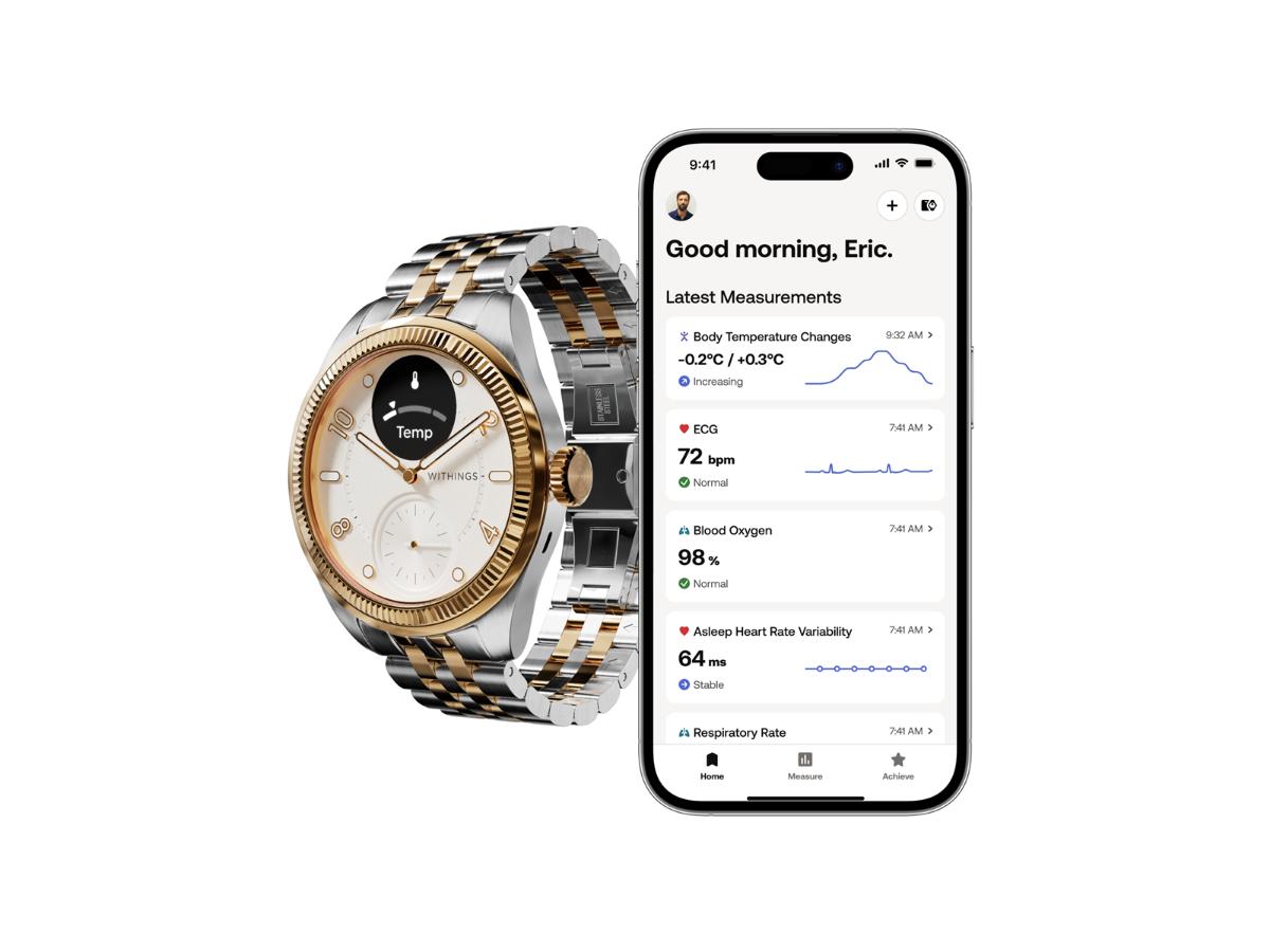 Withings ScanWatch Nova Brilliant Edition - Elegancki hybrydowy zegarek - obrazek 4