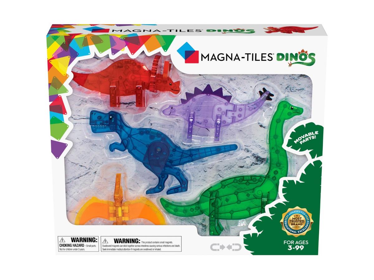MAGNA-TILES Dinos 5 pcs set - Zestaw dinozaurów z ruchomymi częściami