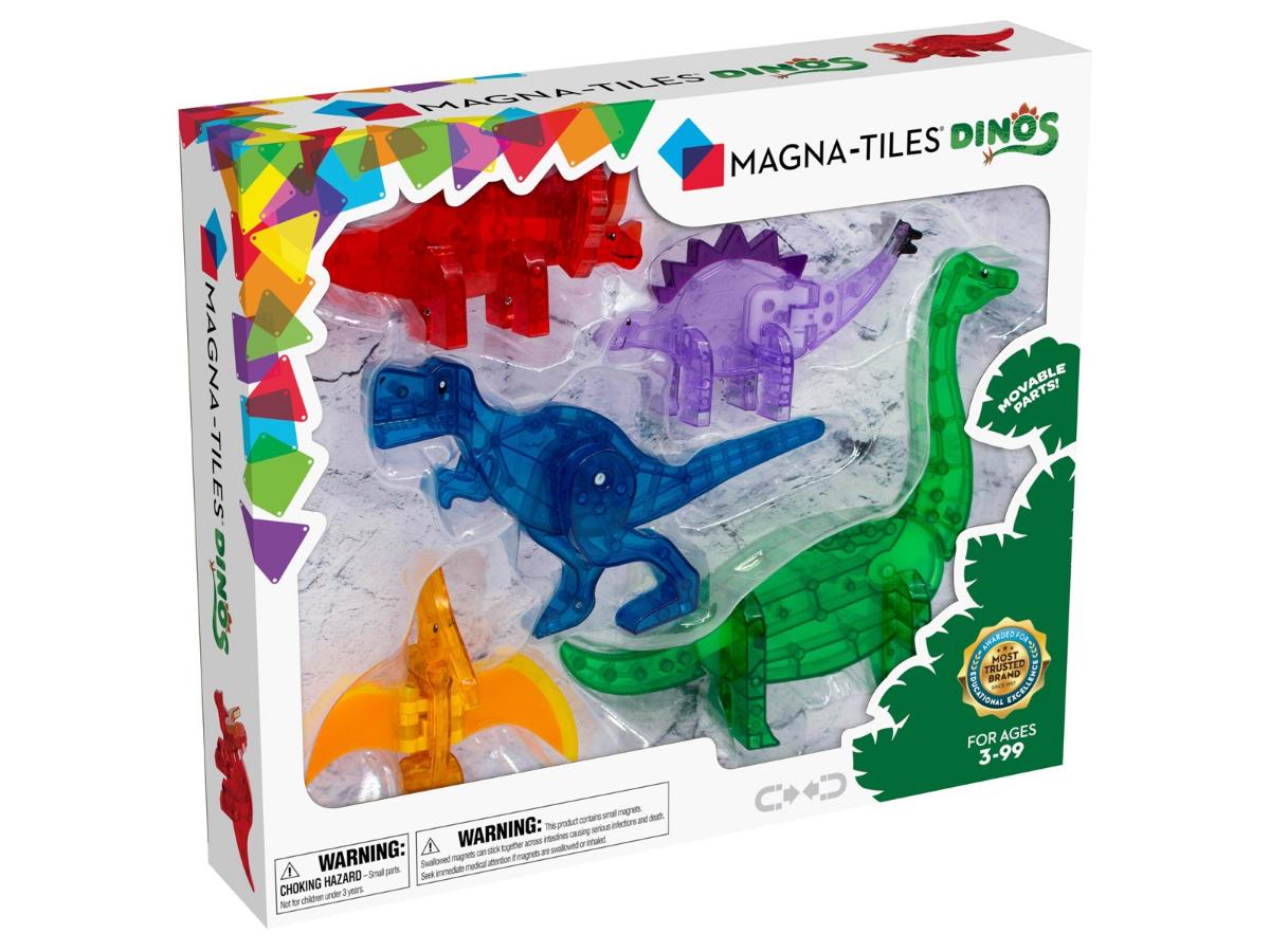MAGNA-TILES Dinos 5 pcs set - Zestaw dinozaurów z ruchomymi częściami - obrazek 4