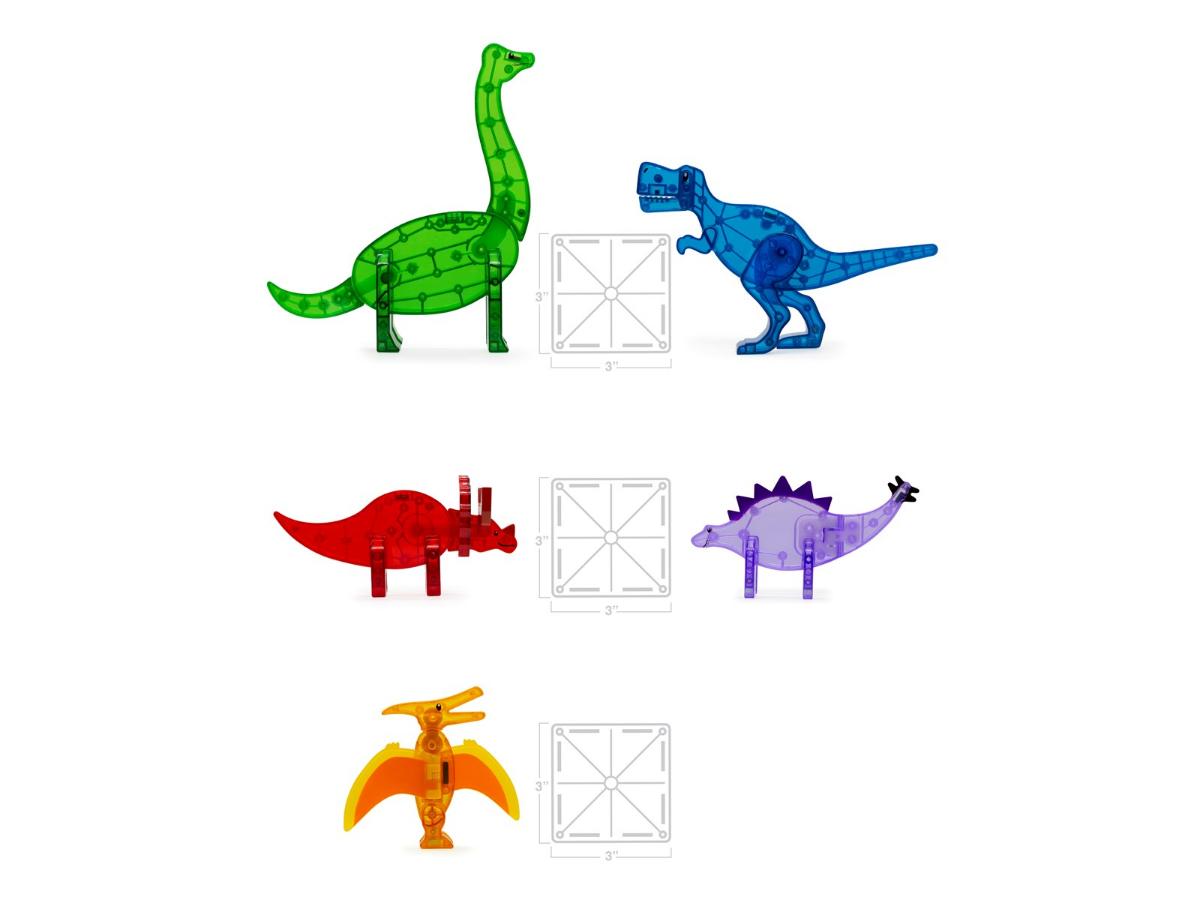 MAGNA-TILES Dinos 5 pcs set - Zestaw dinozaurów z ruchomymi częściami - obrazek 6