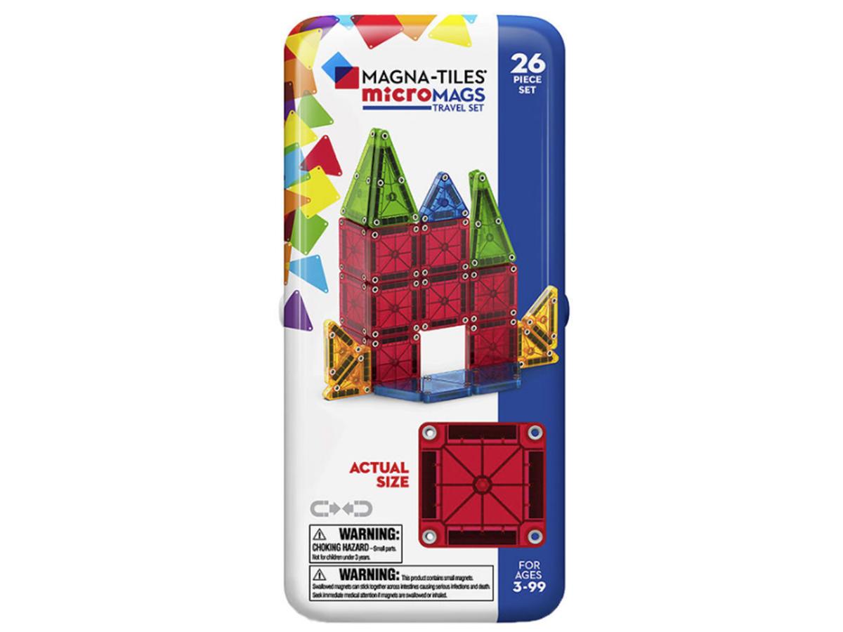 MAGNA-TILES 26-Piece Travel Magnetic Construction Set - Kreatywna zabawa w podróży