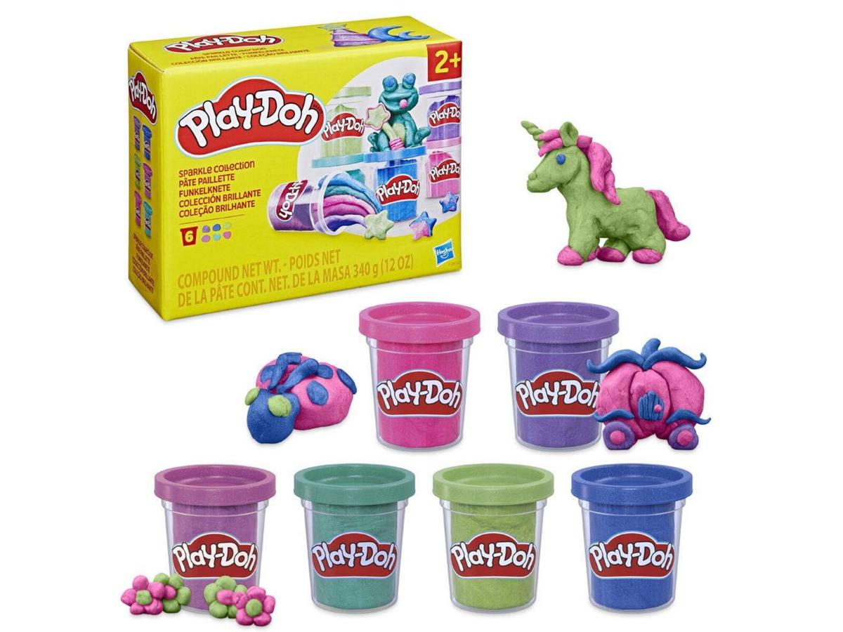 Play-Doh Sparkle Collection 6 Pack - Kolorowe ciastoliny z brokatem - obrazek 2