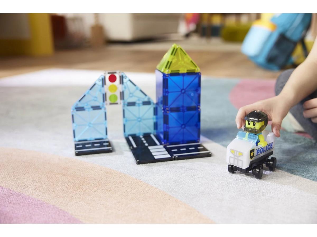 MAGNA-TILES Police Patrol - Zestaw budowlany z pojazdami - obrazek 2