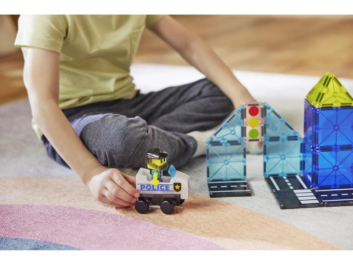 MAGNA-TILES Police Patrol - Zestaw budowlany z pojazdami - obrazek 3