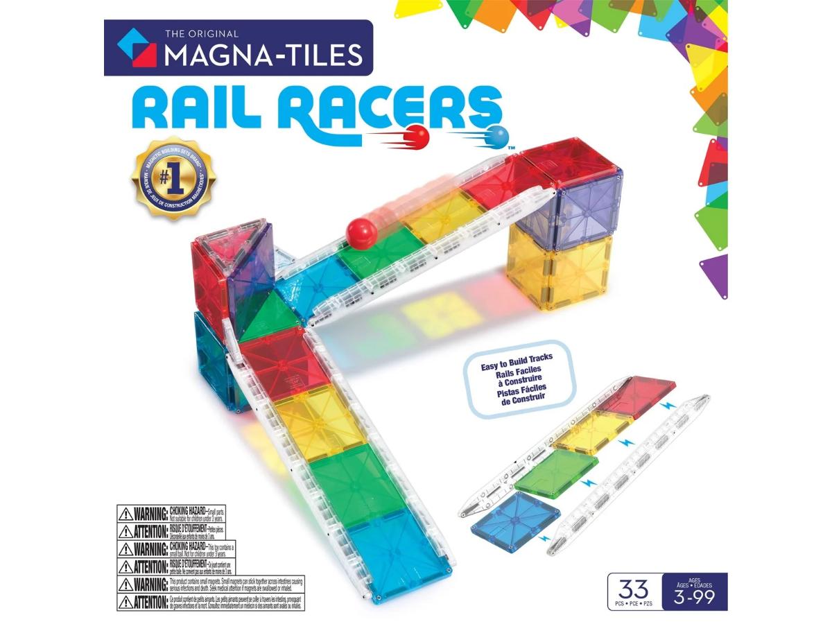 Magna-Tiles Rail Racers 33 pcs - Kreatywna zabawa z ruchomymi torami