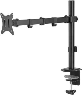 SENSE7 FLOAT ARM, Uchwyt na Monitor 17"-32", Ramię do Monitora VESA 75x75, 100x100, Maksymalny Wysięg 441 mm, Obrót 360°, Udźwig do 9 kg, Montaż Zaciskowy lub z Nawierceniem, Elegancki Design