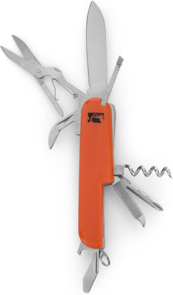 Nóż kieszonkowy 10 w 1. Pomarańczowy