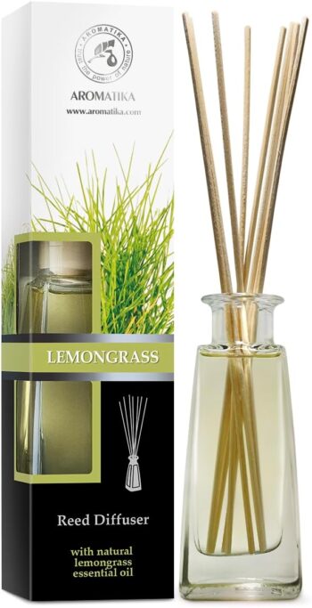 AROMATIKA Dyfuzor Zapachowy z Patyczkami - Trawa Cytrynowa