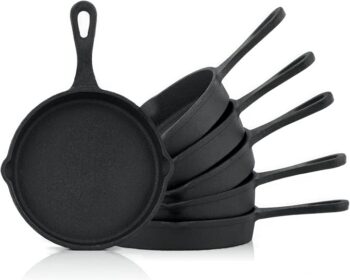 BBQ-Toro Zestaw 6 żeliwnych patelni grillowych - Idealne do grillowania