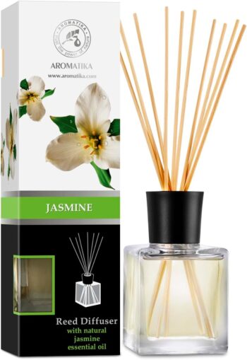 AROMATIKA Dyfuzor Zapachowy z Patyczkami Jaśmin 200 ml - Orzeźwiający aromat