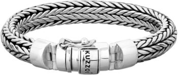 Kuzzoi 19-23 cm, bransoletka męska z litego srebra sterling 925, szerokość 11 mm, 335103 e srebro, colore: srebro, cod. 335103
