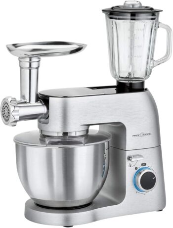 Profi Cook PC-KM 1189 - Wielofunkcyjny robot cukierniczy - 3 w 1 - Ugniatanie - Blender - 1500 W - Kolor srebrny