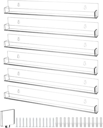 QWORK Zestaw 6 akrylowych uchwytów - duża pojemność