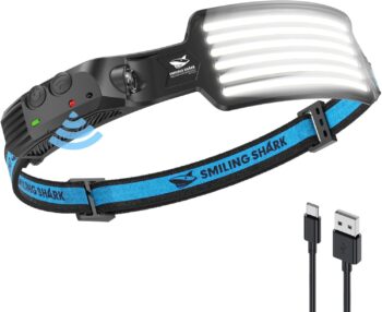 Smiling Shark Akumulatorowa lampa czołowa - Najjaśniejsza lampa LED