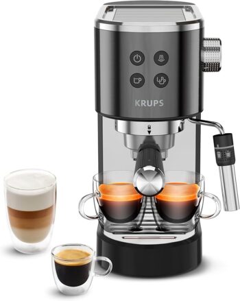 KRUPS XP444G Virtuoso+ - Ekspres do espresso z dyszą parową