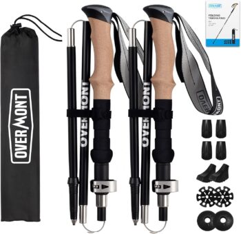 OVERMONT Kijki trekkingowe - ultralekkie i regulowane