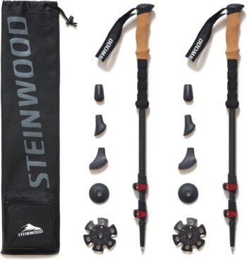 Steinwood Karbonowe Kijki Trekkingowe - Lekkie i Regulowane
