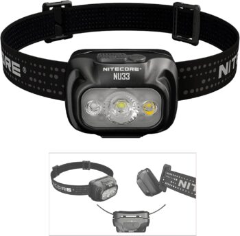 Nitecore NU33 latarka czołowa 700 lumenów USB C ładowana czerwonym światłem