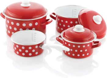 GSW 7-częściowy zestaw naczyń emaliowanych - łatwe czyszczenie