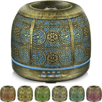 SALKING Dyfuzor zapachowy - metalowy, vintage, 7 kolorów światła